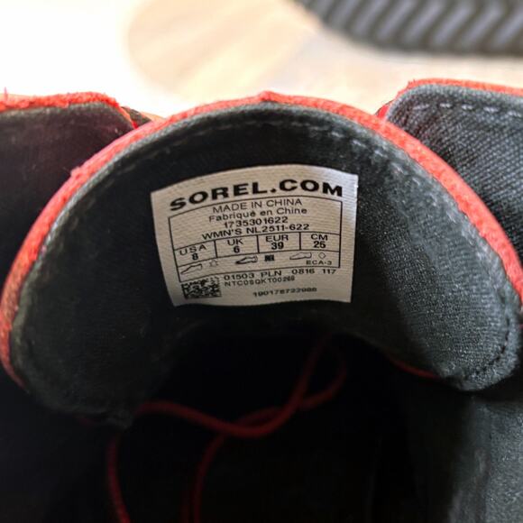 Sorel Women’s Red Duck Boots Waterproof NL2511-622 Lace Up Snow Winter Boot Sz 8 - Picture 9 of 10